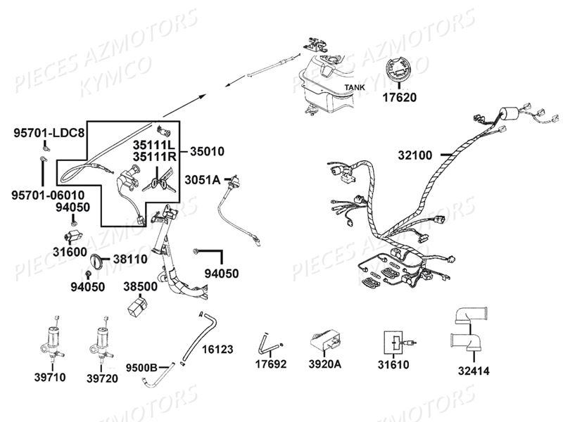 Equipement Electrique KYMCO Pièces AGILITY 50 12 4T EURO4 (KN10AE/KN10AB)