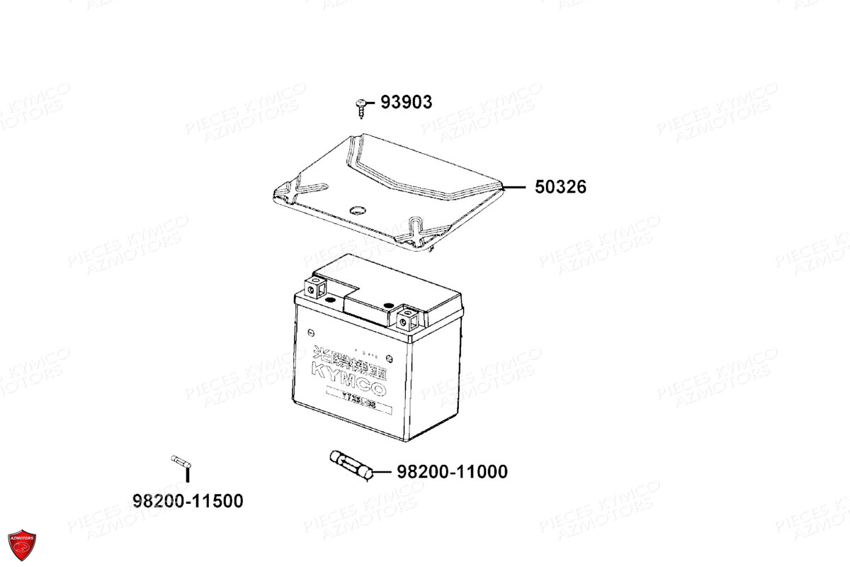 Batterie KYMCO Pièces AGILITY 50 12 4T EURO5 (KN10EE)