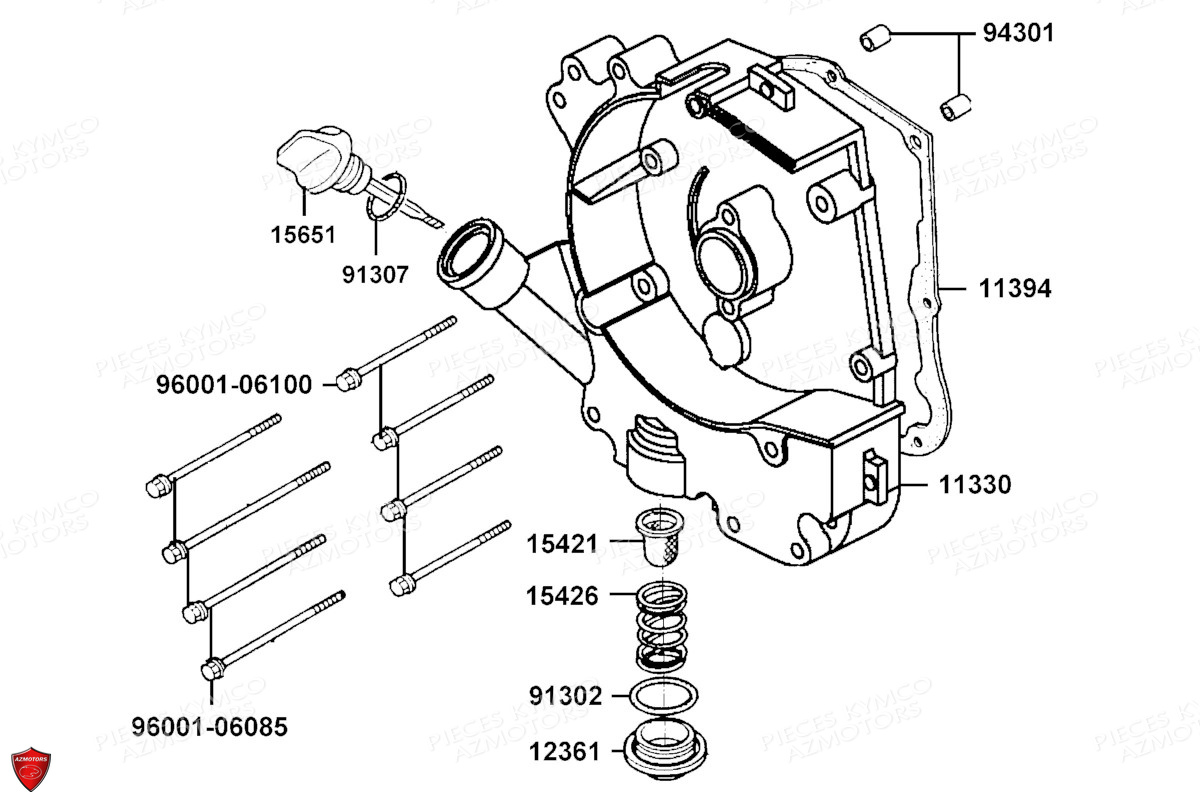 CARTER_DROIT KYMCO AGILITY 50 12 4T EURO 5 (KN10EE)