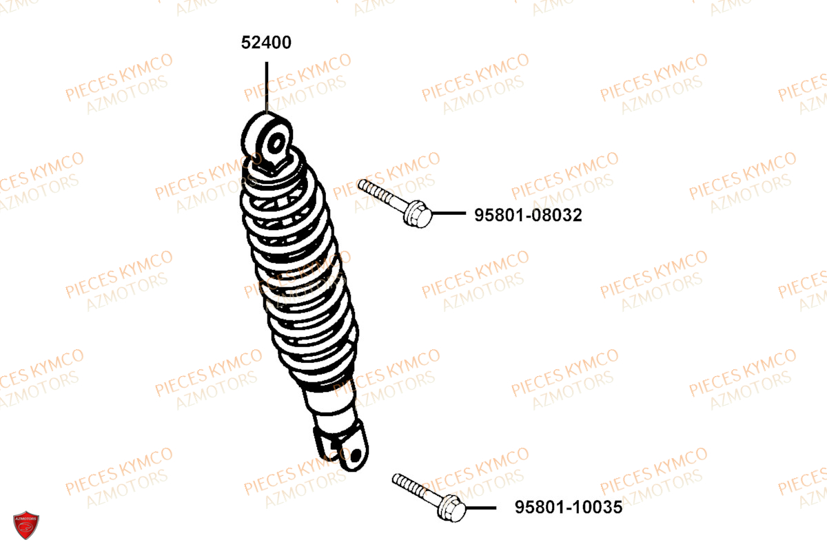 AMORTISSEUR KYMCO Pièces AGILITY 50 12 4T EURO5 (KN10EJ/KN10EG)