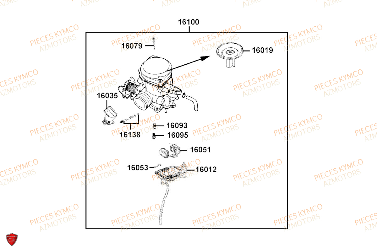 CARBURATEUR 45KM H KYMCO AGILITY 50 4T E5 KN10EJ