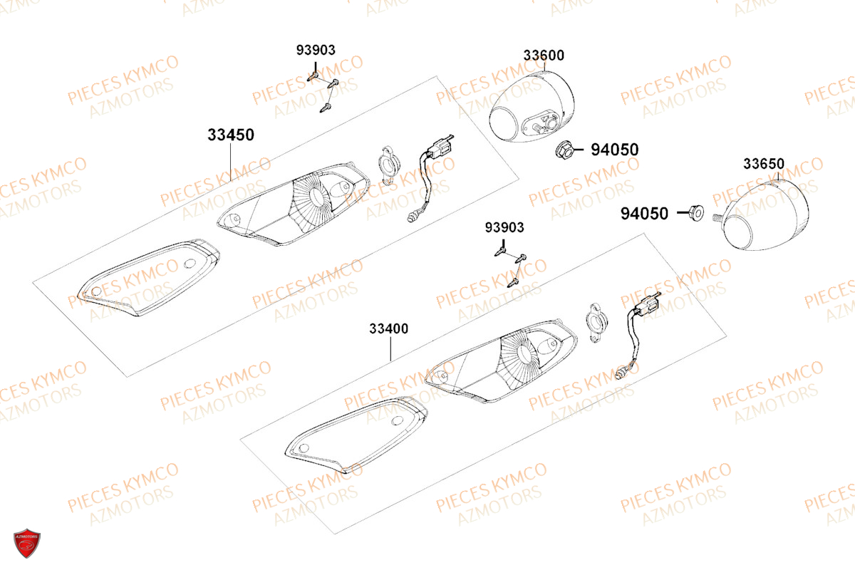 Clignotants KYMCO Pièces AGILITY 50 12 4T EURO5 (KN10EJ/KN10EG)