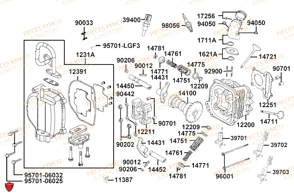 CULASSE pour AGILITY 50 4T E5 KN10EJ