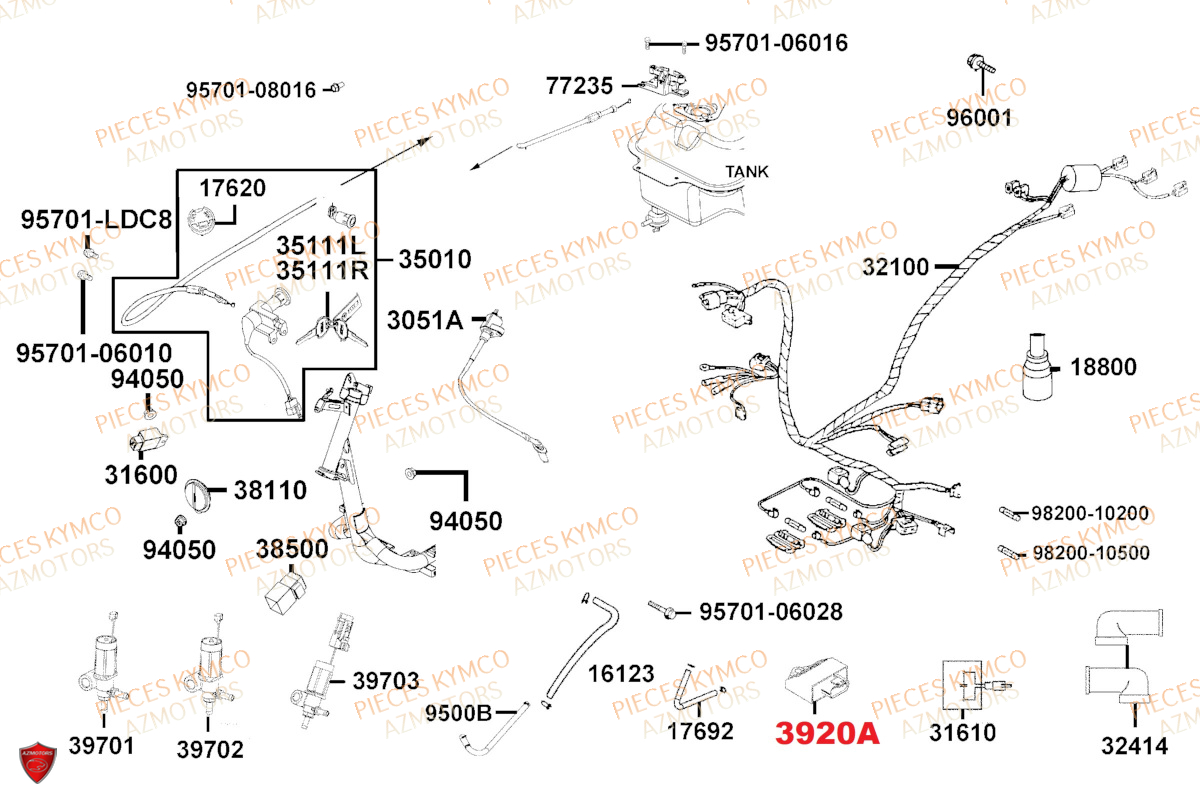 Equipement Electrique KYMCO Pièces AGILITY 50 12 4T EURO5 (KN10EJ/KN10EG)