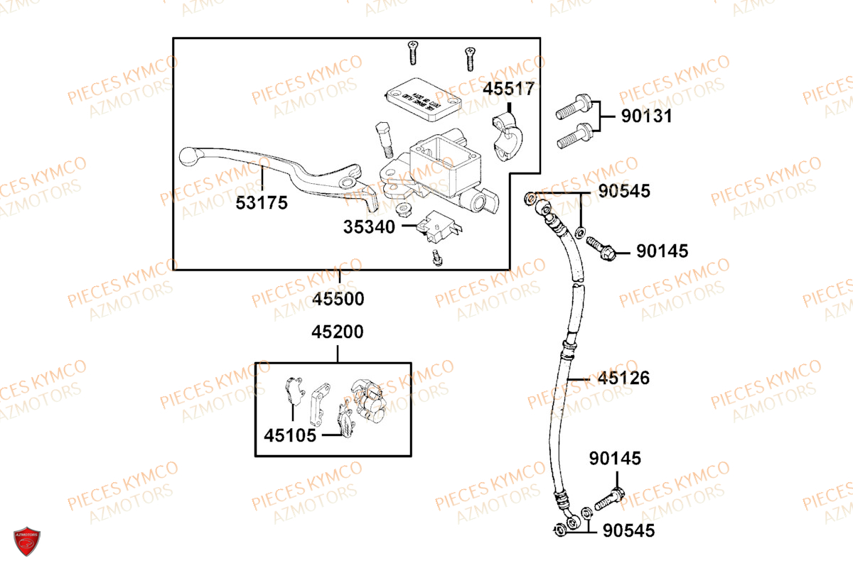 Frein Avant KYMCO Pièces AGILITY 50 12 4T EURO5 (KN10EJ/KN10EG)