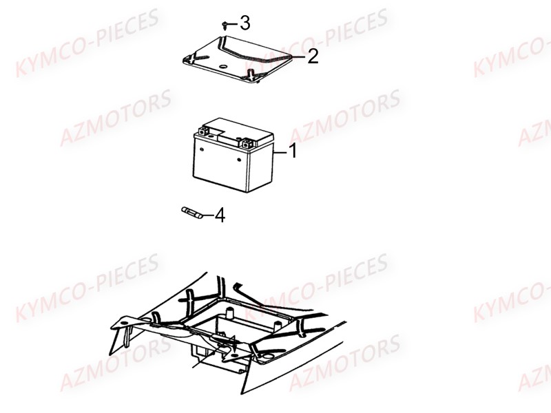 Batterie KYMCO Pièces AGILITY 50 CARRY 4T EURO2 (KG10DK)