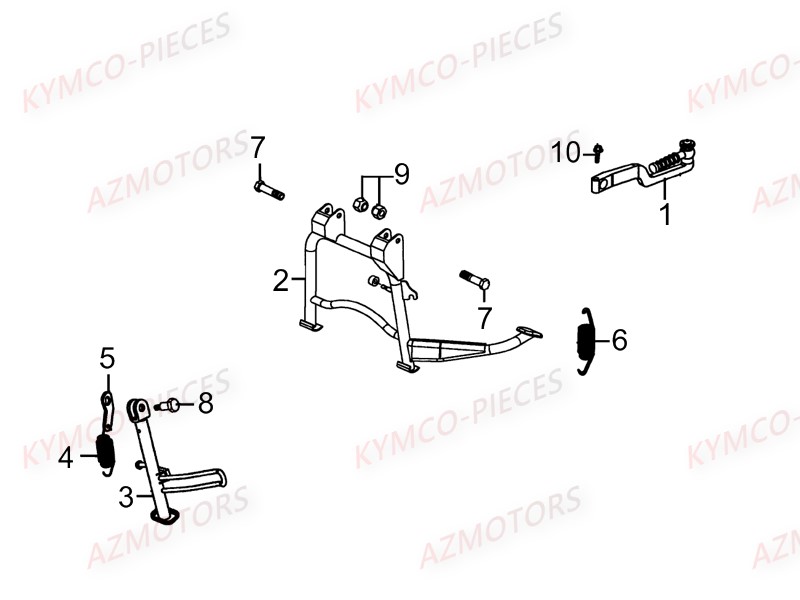 Bequille Kick KYMCO Pièces AGILITY 50 CARRY 4T EURO2 (KG10DK)