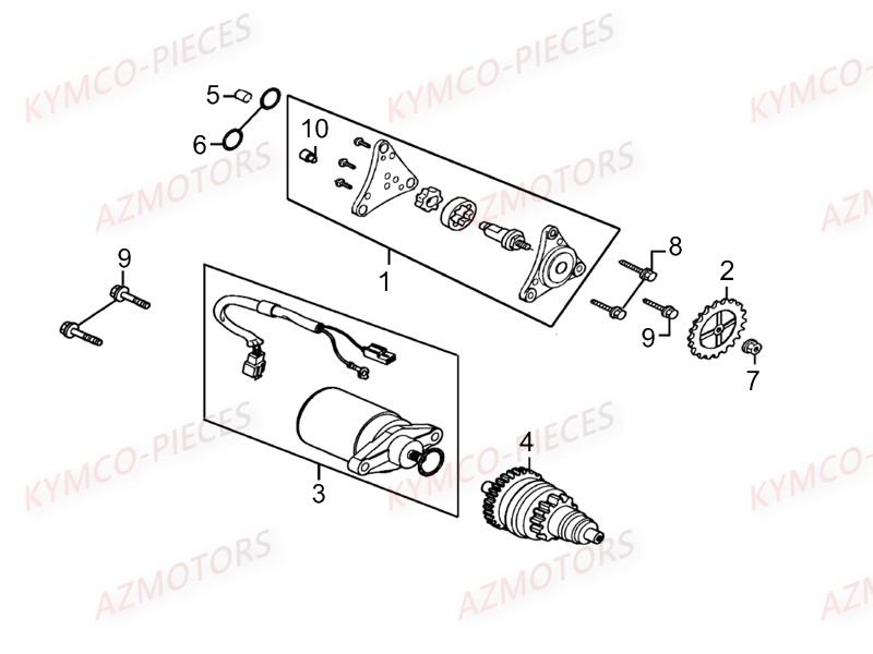 Demarreur Pompe A Huile KYMCO Pièces AGILITY 50 CARRY 4T EURO2 (KG10DK)