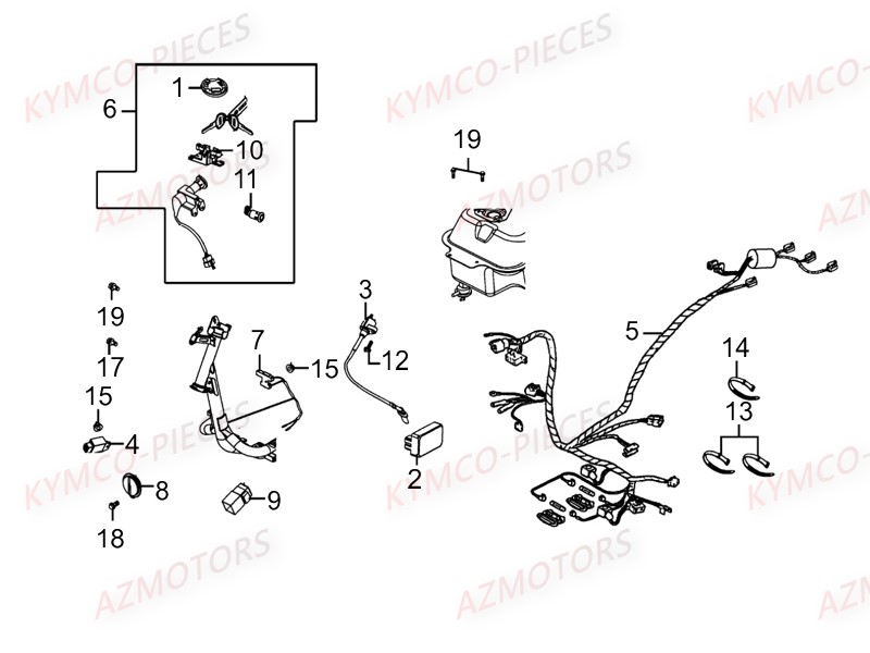 Equipement Electrique KYMCO Pièces AGILITY 50 CARRY 4T EURO2 (KG10DK)