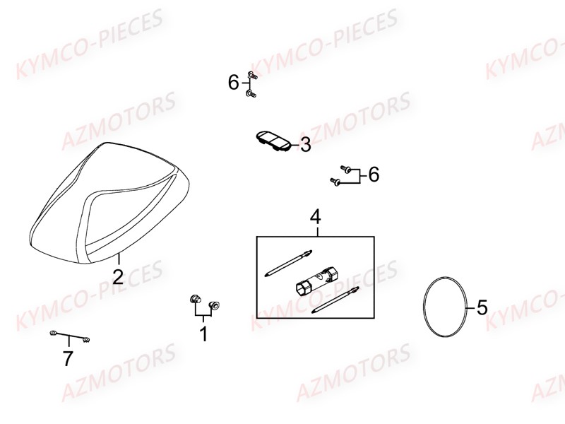 Selle KYMCO Pièces AGILITY 50 CARRY 4T EURO2 (KG10DK)