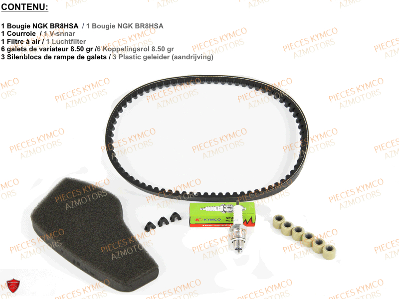 Set Entretien KYMCO Pieces AGILITY CITY 50 16+ 2T EURO 2 (KL10DA)