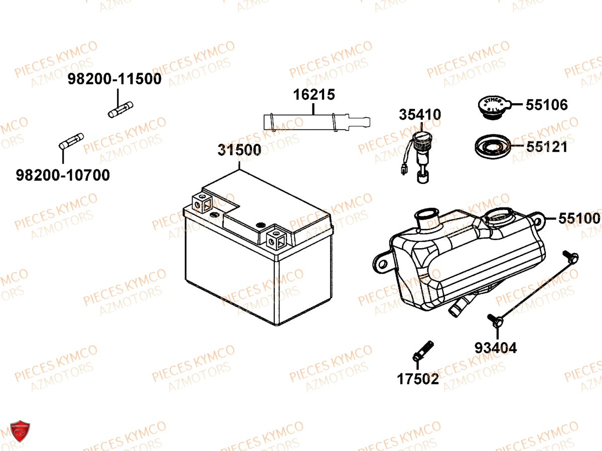 BATTERIE YTX7A-BS YUASA (ORIGINE) KYMCO pour BATTERIE de AGILITY 50 CITY 16