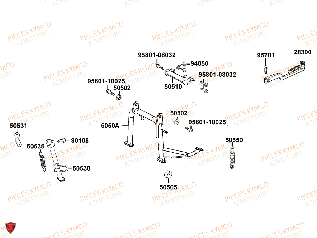 Bequille KYMCO Pieces AGILITY CITY 50 16+ 2T EURO 2 (KL10DA)