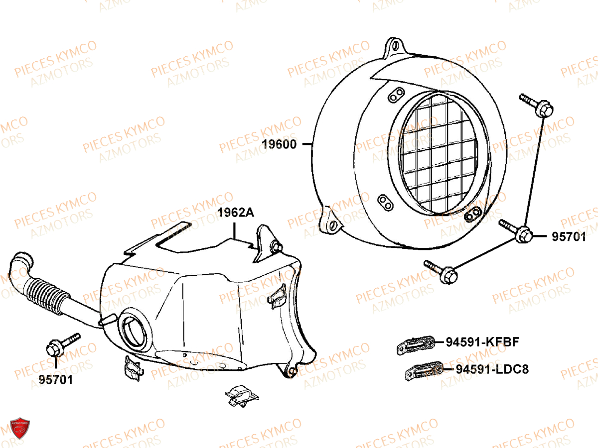 Carter Refroidissement KYMCO Pieces AGILITY CITY 50 16+ 2T EURO 2 (KL10DA)