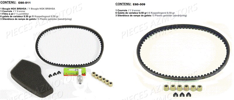 1 Set Entretien KYMCO Pieces AGILITY CITY 50 2T EUROII (KF10BA)