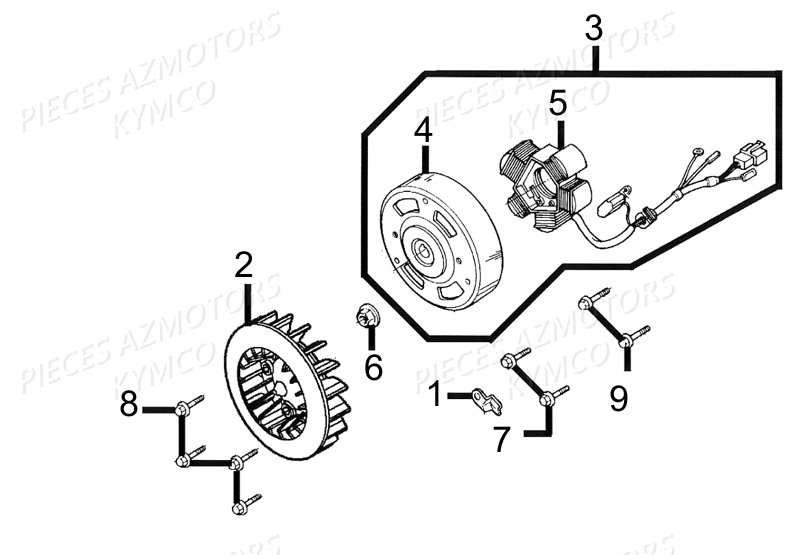 Allumage KYMCO Pieces AGILITY CITY 50 2T EUROII (KF10BA)