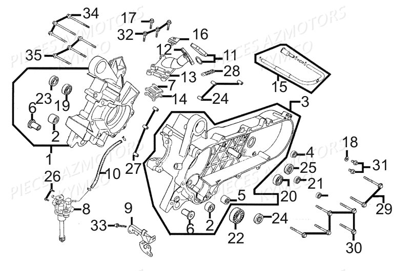 Carters Moteur KYMCO Pieces AGILITY CITY 50 2T EUROII (KF10BA)