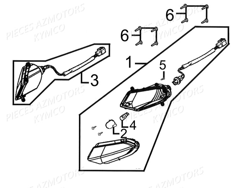 Clignotants KYMCO Pieces AGILITY CITY 50 2T EUROII (KF10BA)
