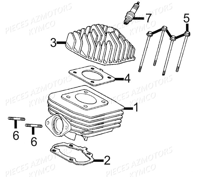 Cylindre KYMCO Pieces AGILITY CITY 50 2T EUROII (KF10BA)