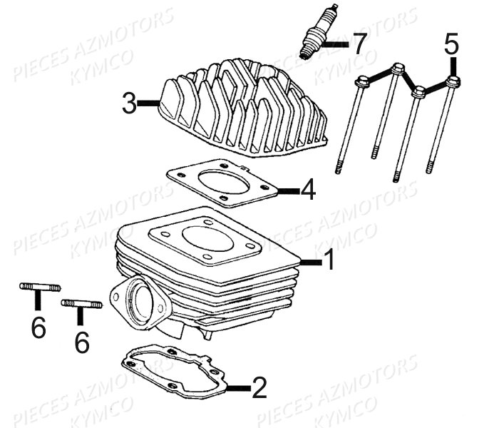CYLINDRE KYMCO Pieces AGILITY CITY 50 2T EURO II