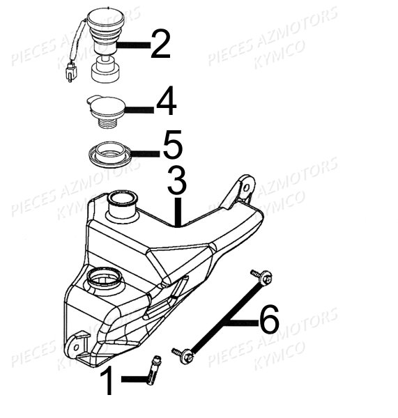 Reservoir D Huile KYMCO Pieces AGILITY CITY 50 2T EUROII (KF10BA)