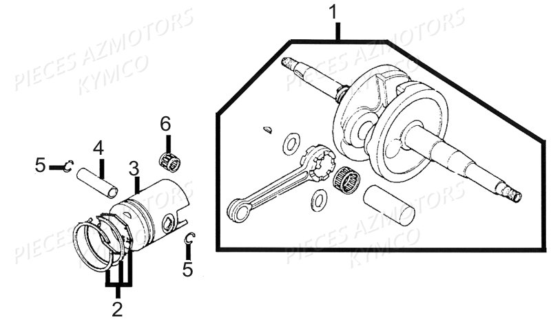 Vilebrequin KYMCO Pieces AGILITY CITY 50 2T EURO II