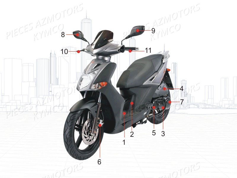 1_CONSOMMABLES_REVISION KYMCO CITY 50 AGILITY 4T EURO 2 (KL10BA)