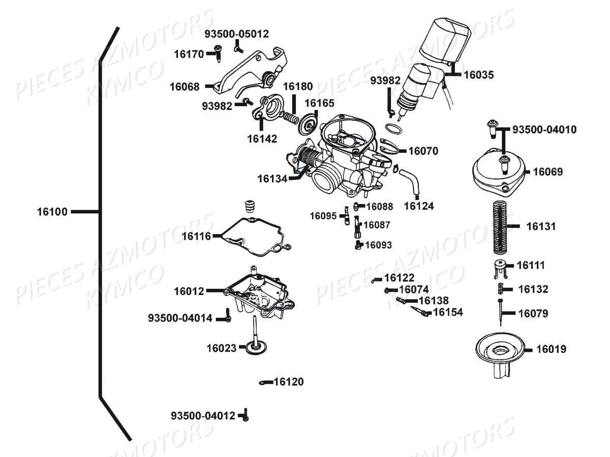 CARBURATION KYMCO CITY 50 AGILITY 4T EURO 2 (KL10BA)