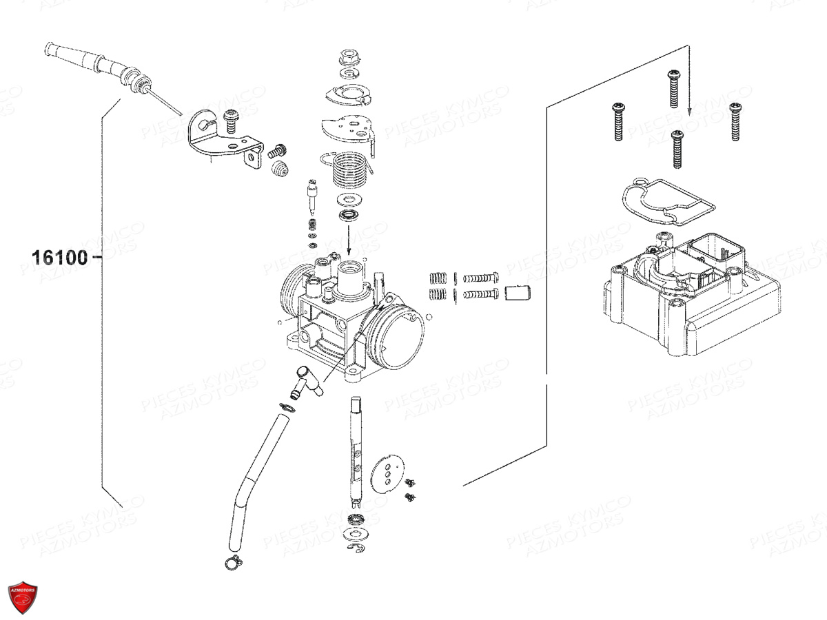 Carburation KYMCO Pièces AGILITY 50I DELIVERY 4T EURO4 (KN10BB)