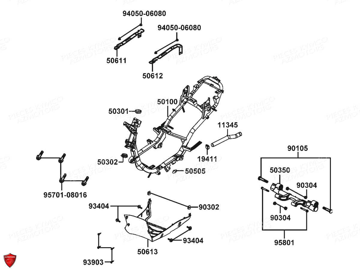 CHASSIS pour AGILITY 50 DELIVERY E4