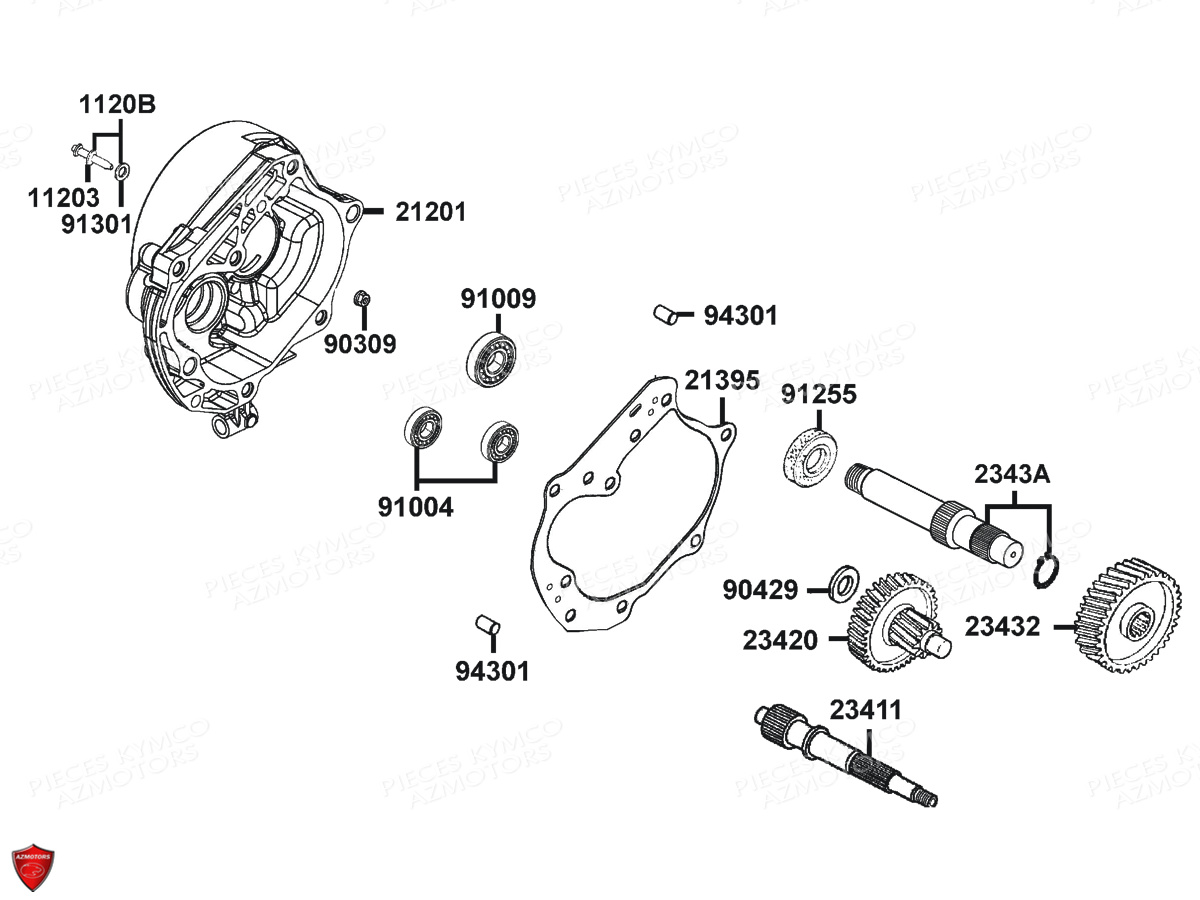 Transmission KYMCO Pièces AGILITY 50I DELIVERY 4T EURO4 (KN10BB)
