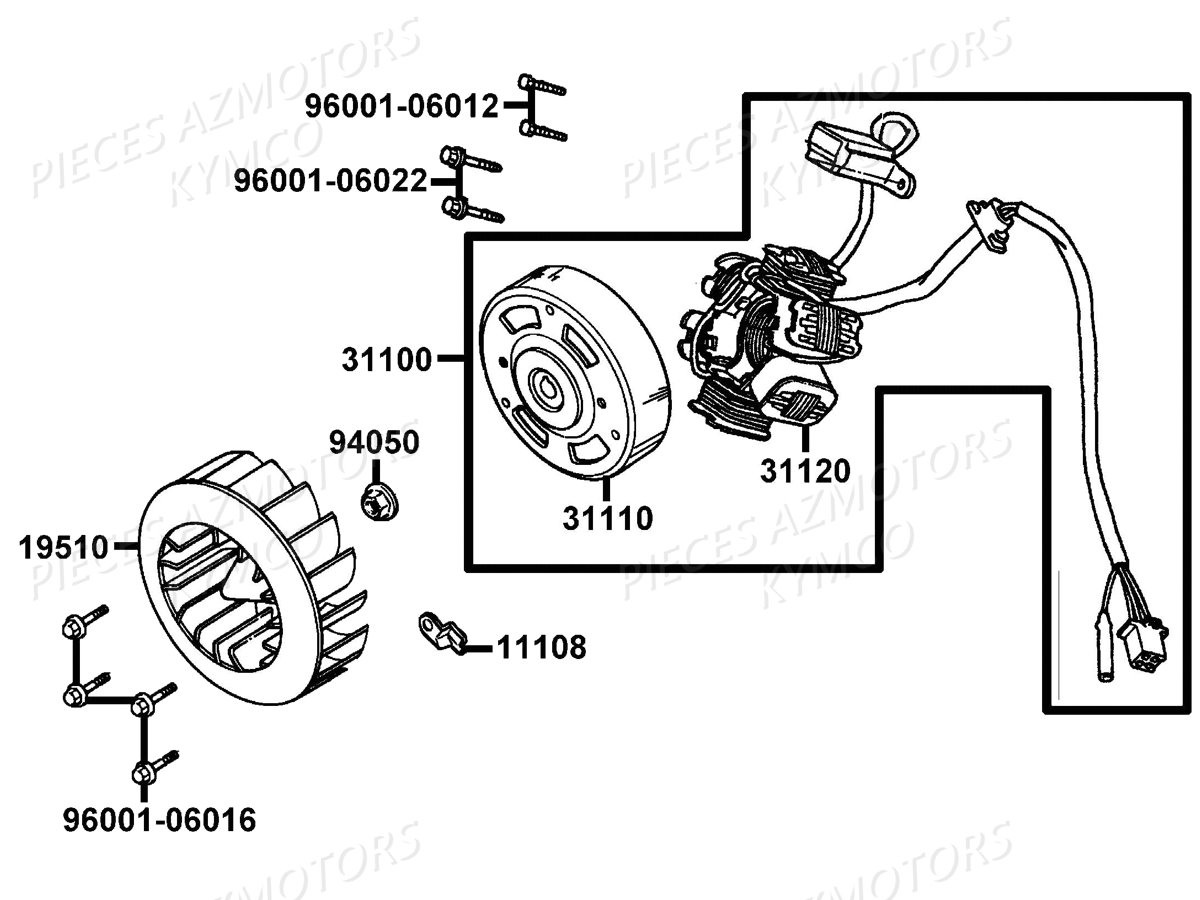 Allumage KYMCO Pieces AGILITY 50 FR 2T EURO2 (KE10CA/KE10CH)