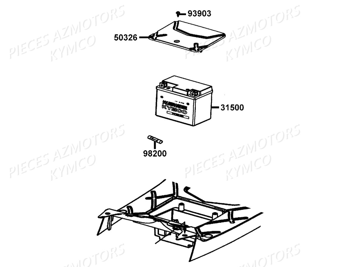 BATTERIE KYMCO AGILITY 50 FR 2T