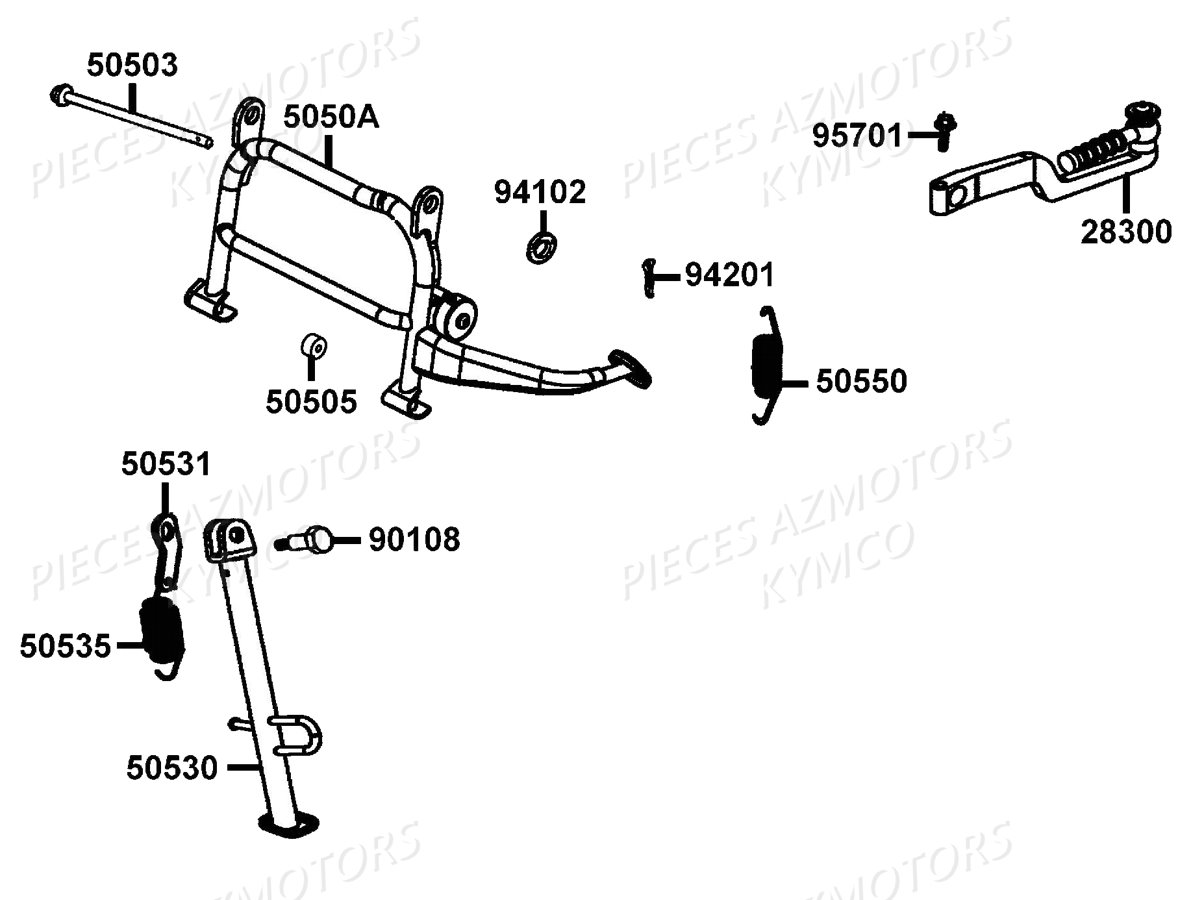 Bequilles KYMCO Pieces AGILITY 50 FR 2T EURO2 (KE10CA/KE10CH)