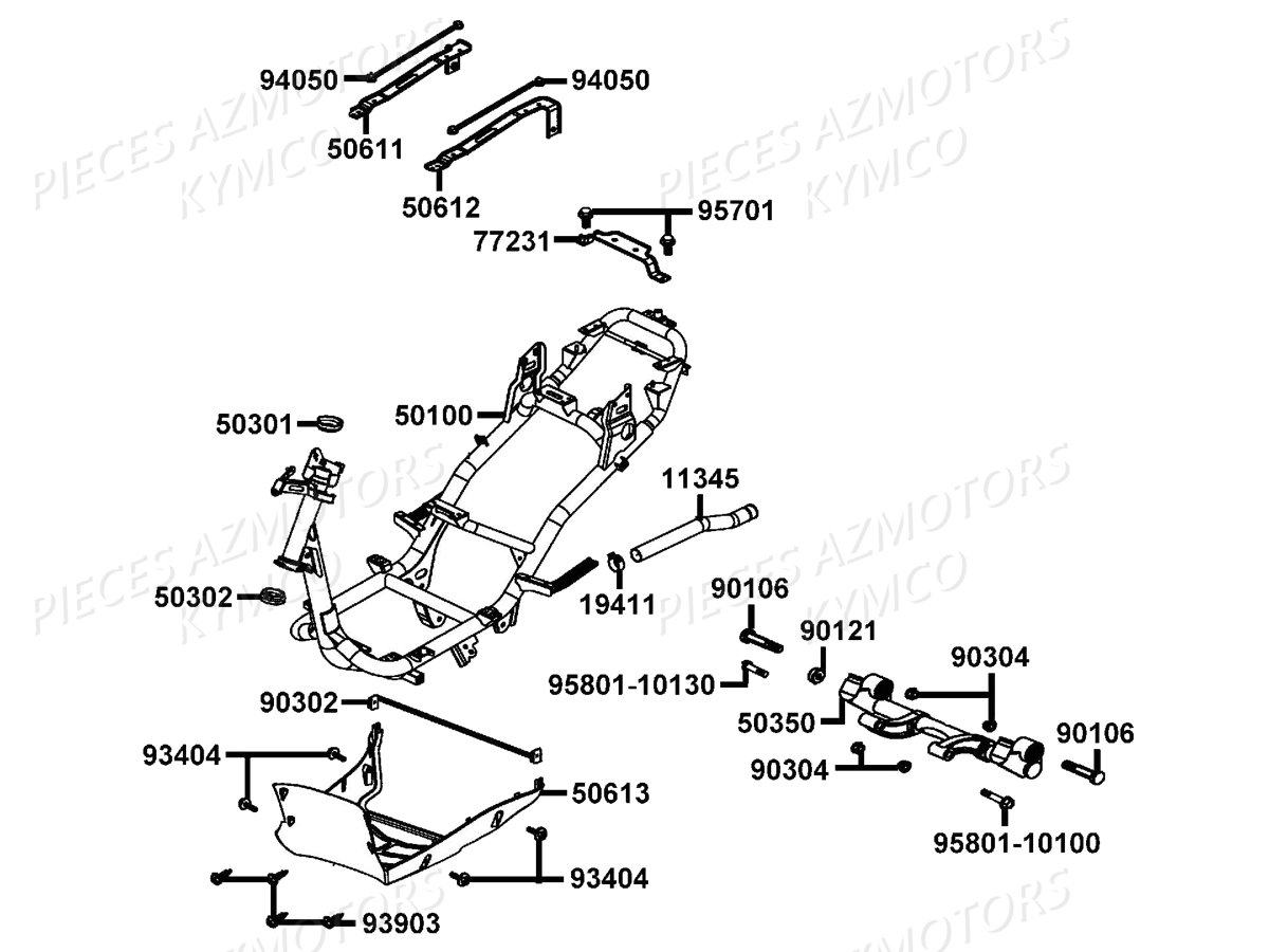 CHASSIS pour AGILITY 50 FR 2T