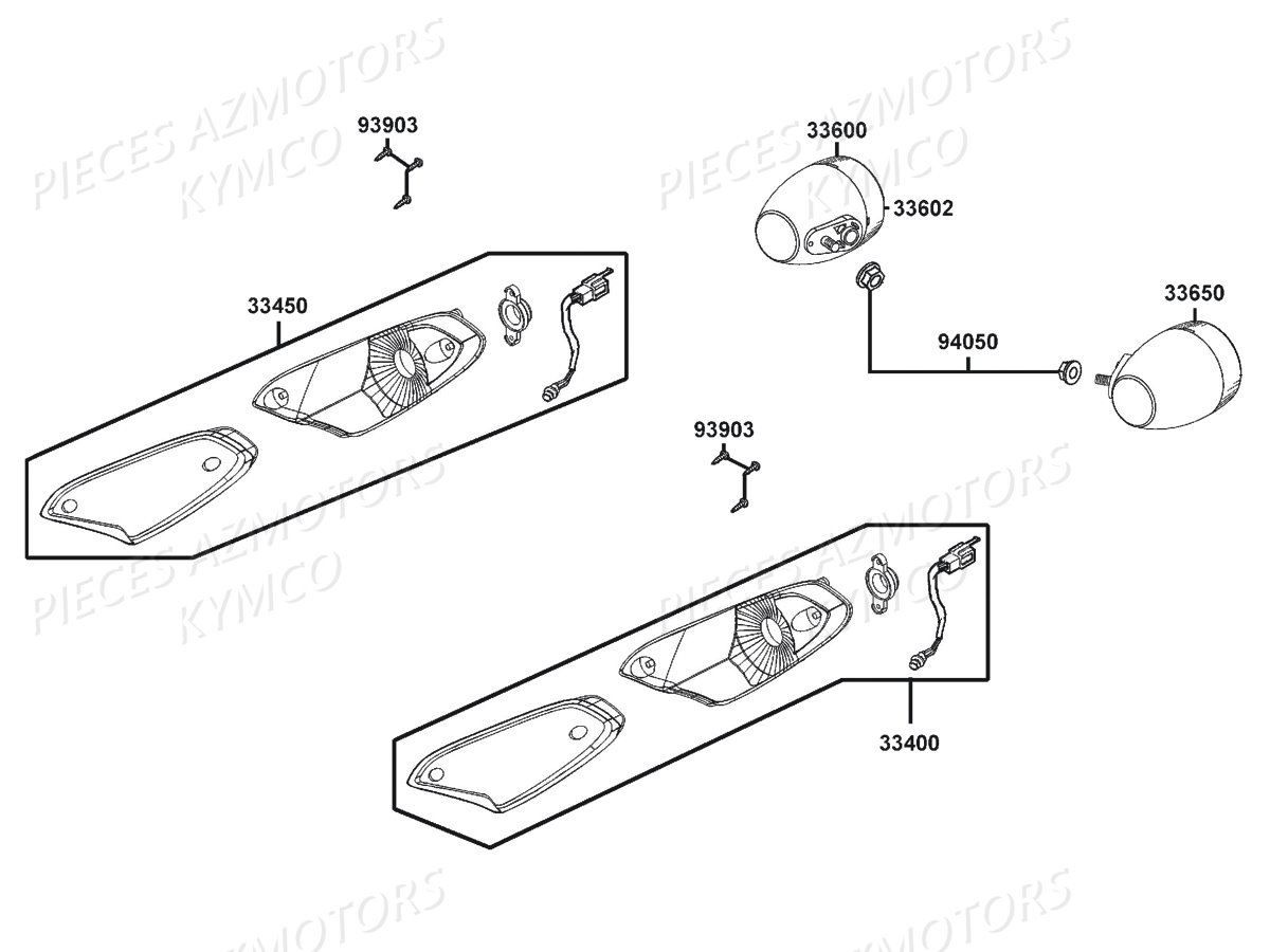 Clignotants KYMCO Pieces AGILITY 50 FR 2T EURO2 (KE10CA/KE10CH)