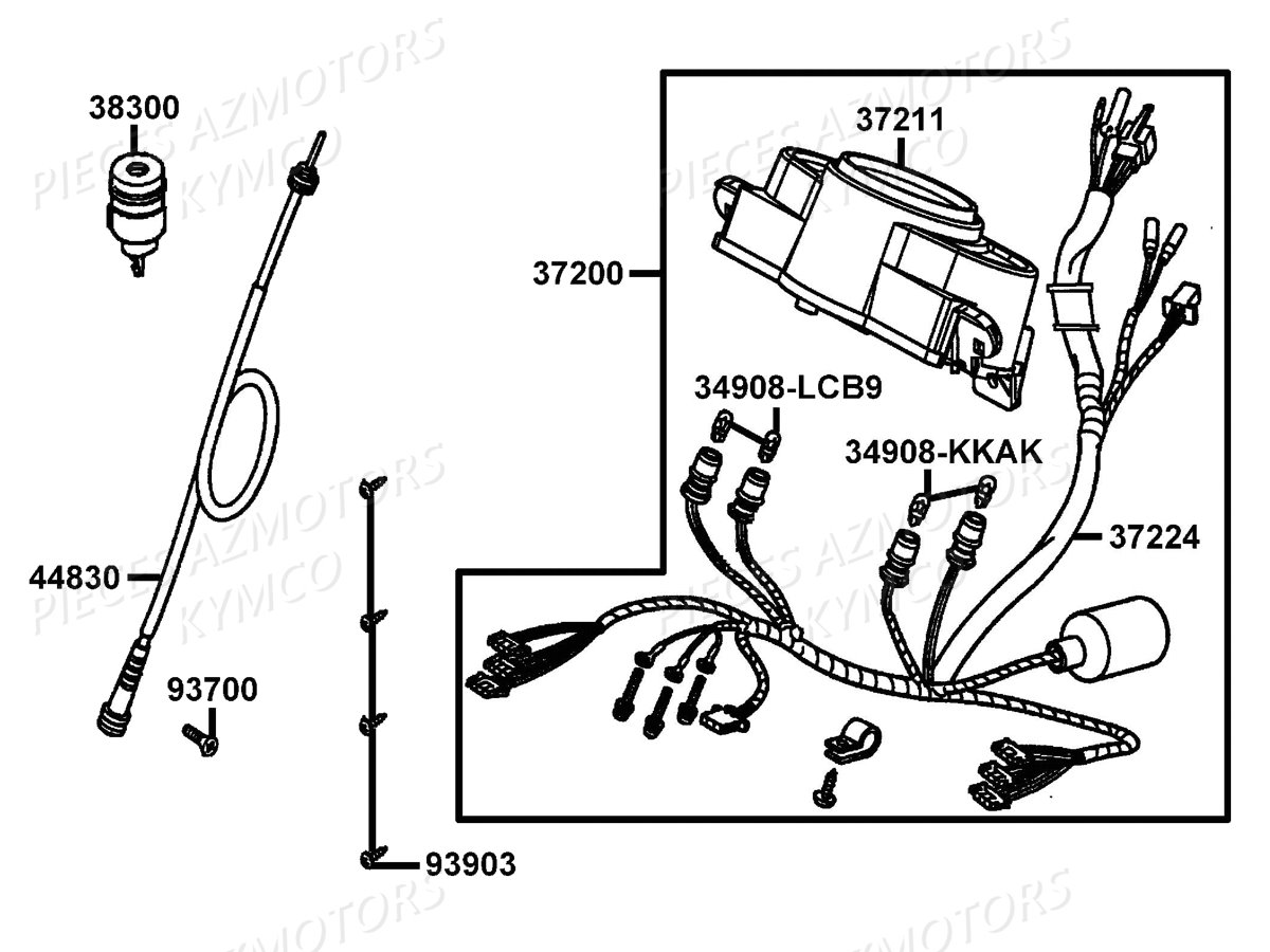 Compteur De Vitesses KYMCO Pieces AGILITY 50 FR 2T EURO2 (KE10CA/KE10CH)