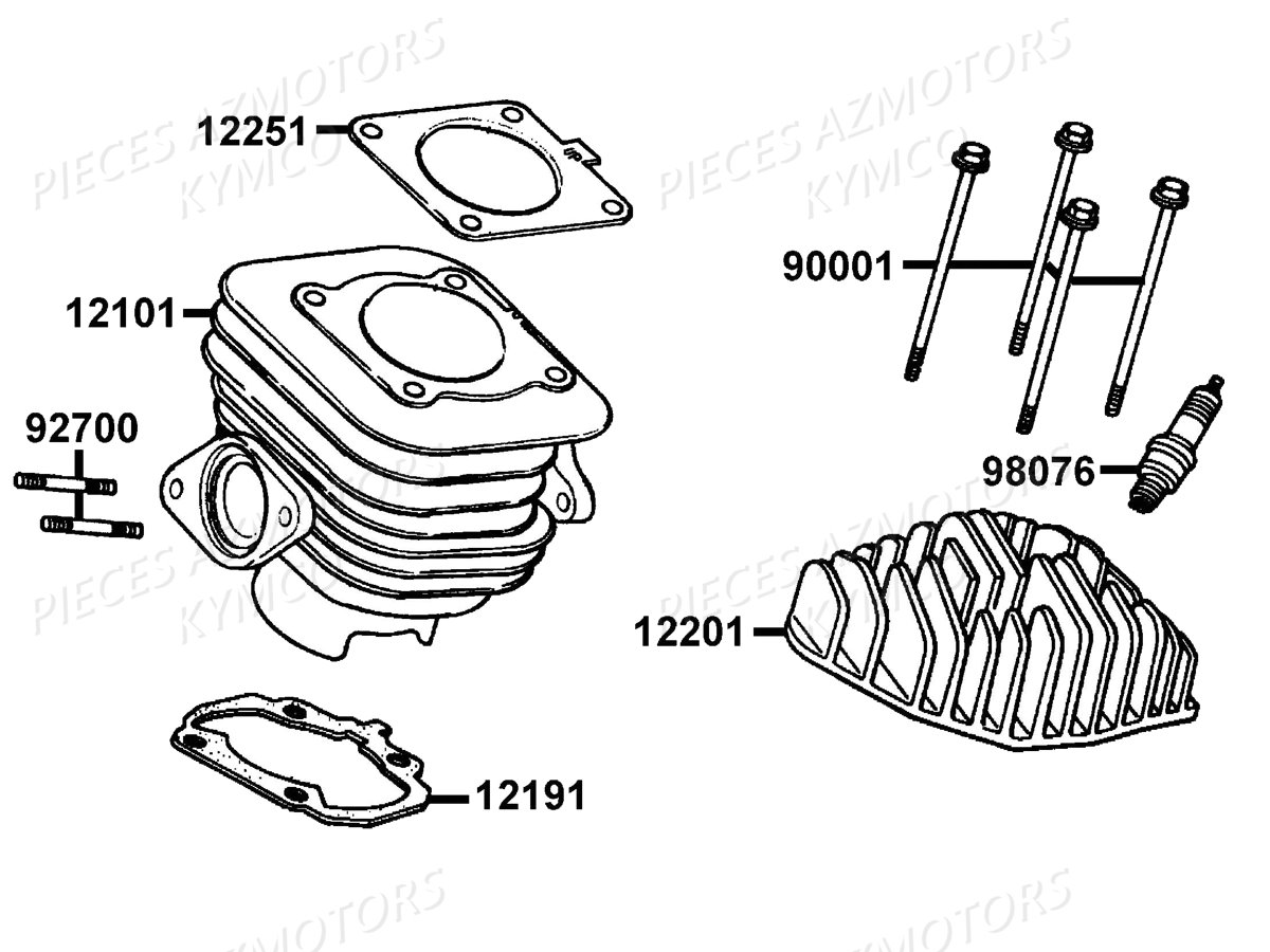 Pièces Kymco SCOOTERS 50cc - 2 Temps commandez vos pièces détachées  d'origine constructeur ✓ AZMOTORS