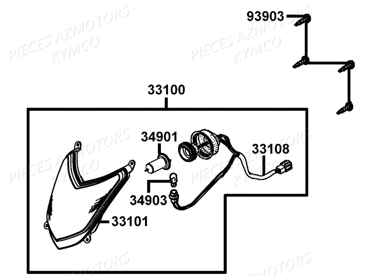 Phares KYMCO Pieces AGILITY 50 FR 2T EURO2 (KE10CA/KE10CH)