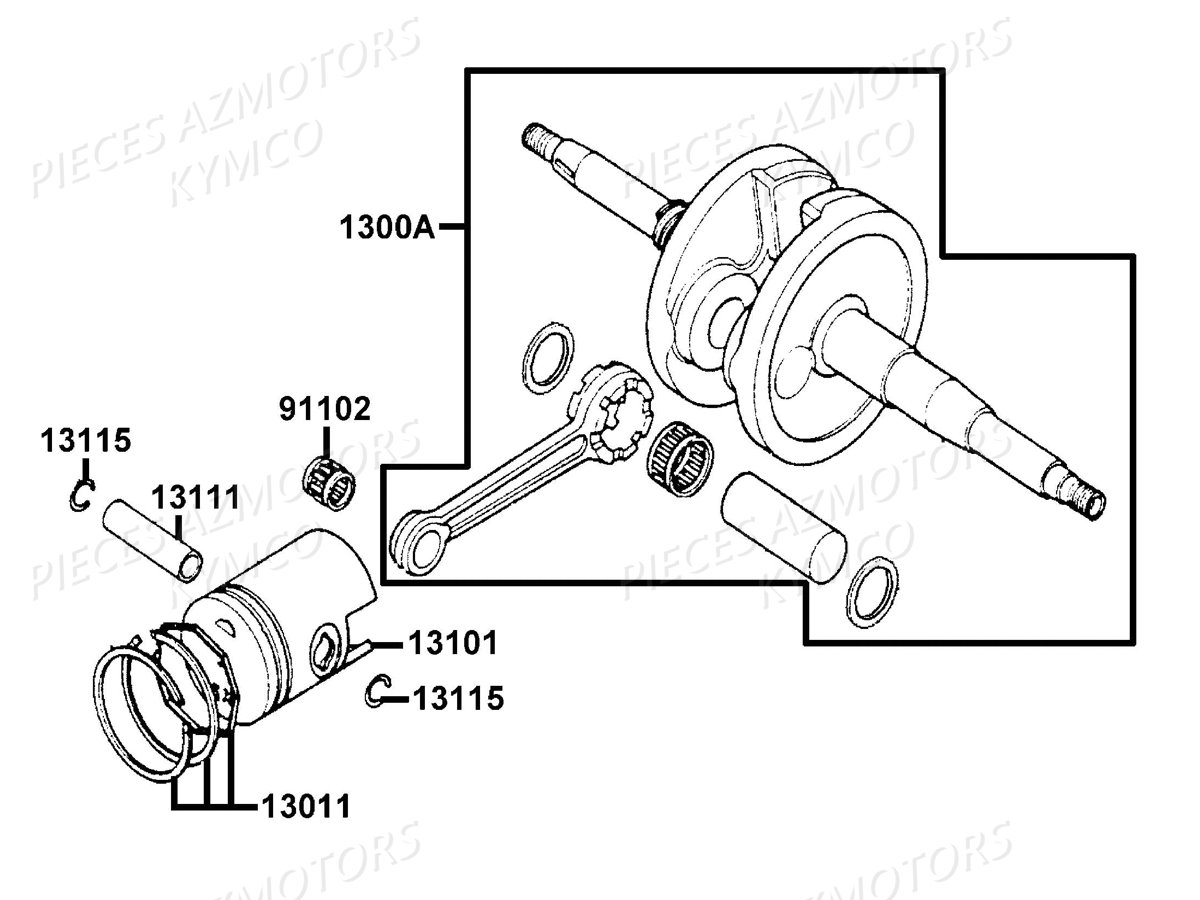 PISTON VILEBREQUIN KYMCO AGILITY 50 FR 2T