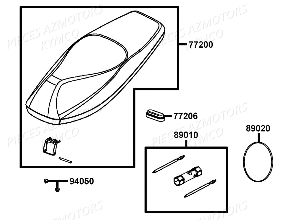 Selle KYMCO Pieces AGILITY 50 FR 2T EURO2 (KE10CA/KE10CH)