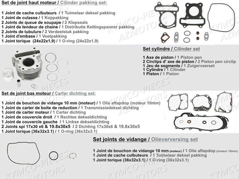 1 SET DE PIECES D ORIGINE KYMCO AGILITY 50 LA POSTE