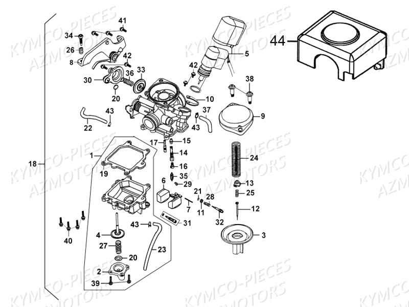 CARBURATEUR KYMCO AGILITY 50 LA POSTE