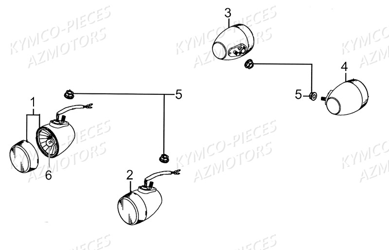 Clignotants KYMCO Pieces AGILITY 50 - LA POSTE -