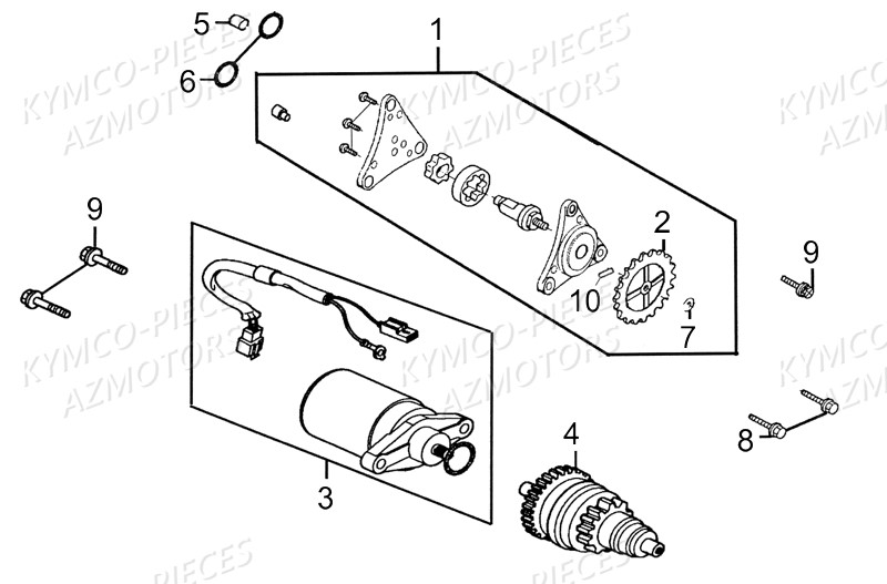 Demarreur Pompe A Huile KYMCO Pieces AGILITY 50 - LA POSTE -