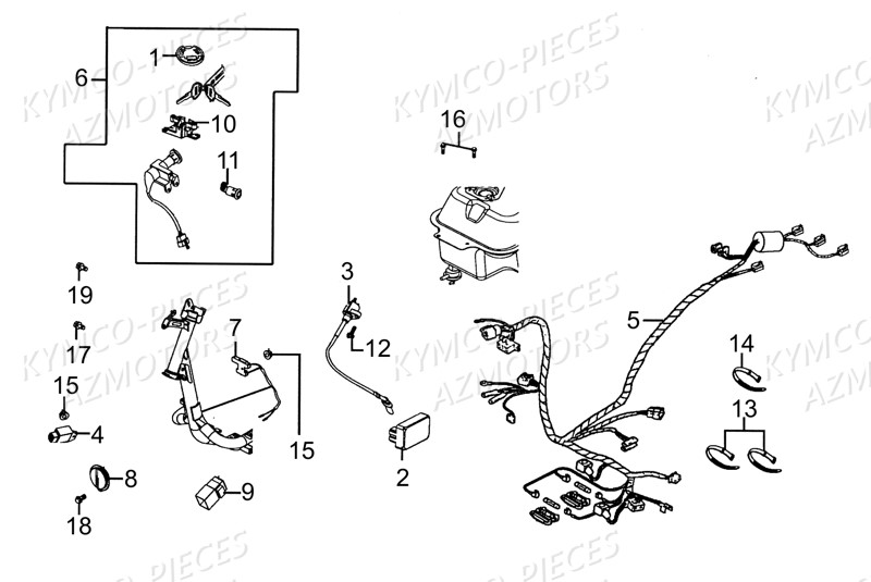 Equipement Electrique KYMCO Pieces AGILITY 50 - LA POSTE -