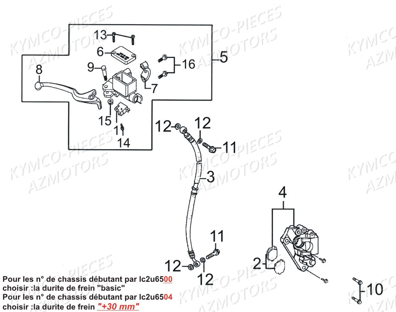 Frein Avant KYMCO Pieces AGILITY 50 - LA POSTE -