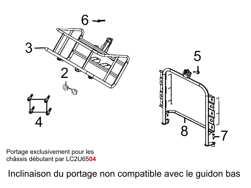 PORTE CHARGE VERSION GUIDON PLUS 30MM KYMCO AGILITY 50 LA POSTE