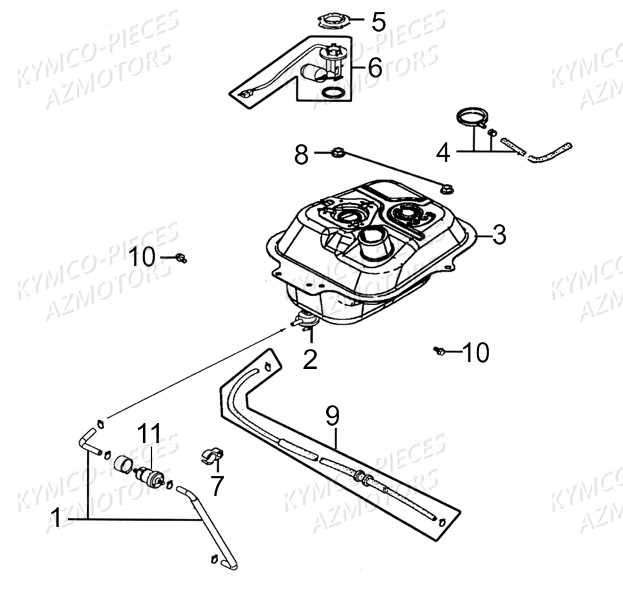 Reservoir KYMCO Pieces AGILITY 50 - LA POSTE -