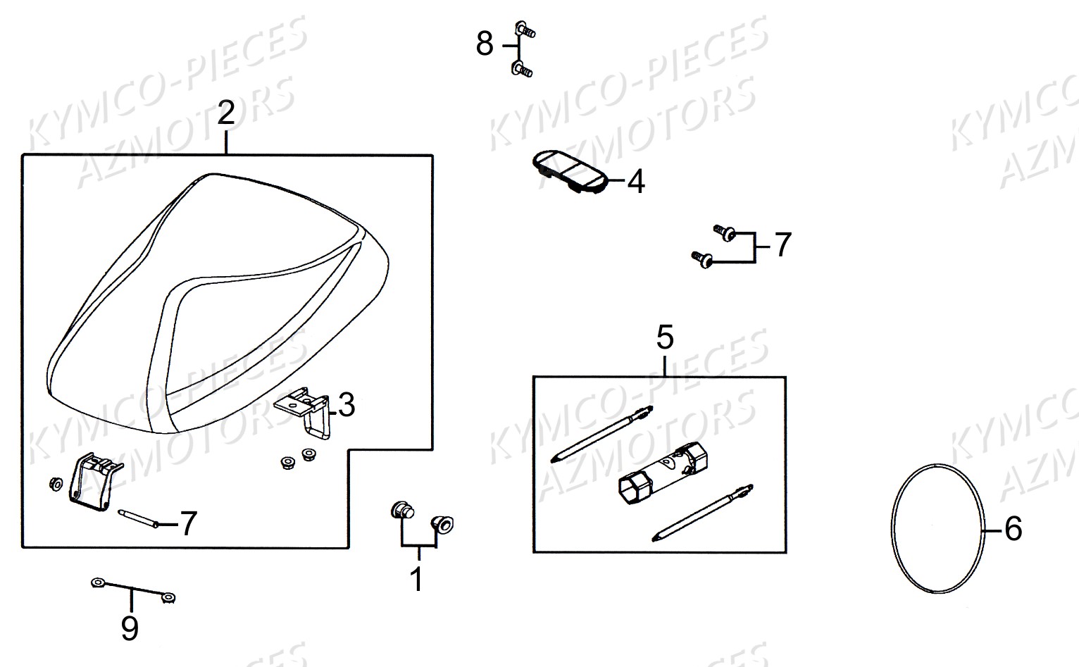 Selle KYMCO Pieces AGILITY 50 - LA POSTE -